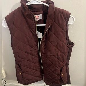 Quilted Brown Vest with Gold Accents